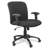Safco Big & Tall Executive Mid-Back Chair - Black Foam, Polyester Seat - Black Frame - 5-star Base - Black - 1 Each