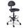 Safco Sitstar Height Adjustable Stool - Polyurethane Seat - Metal Frame - 5-star Base - Black - 1 Each