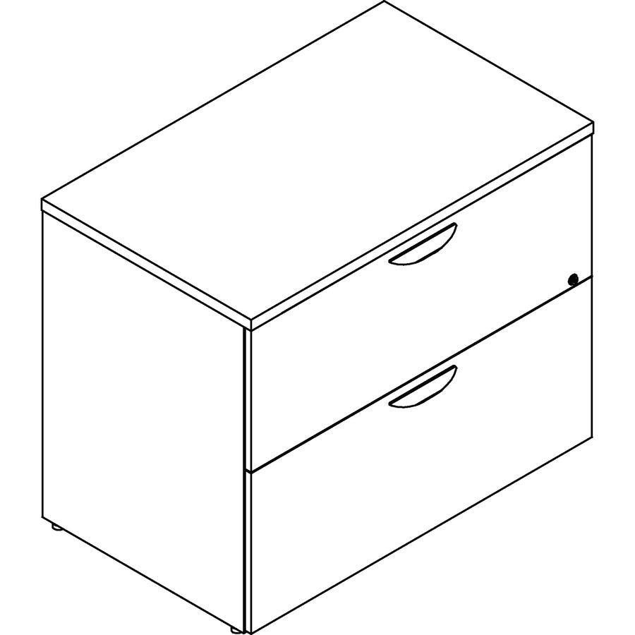 Lorell Prominence 2.0 Lateral File - 36'' x 22''29'' - 2 x File Drawer(s) - Band Edge - Material: Laminate - Finish: Mahogany