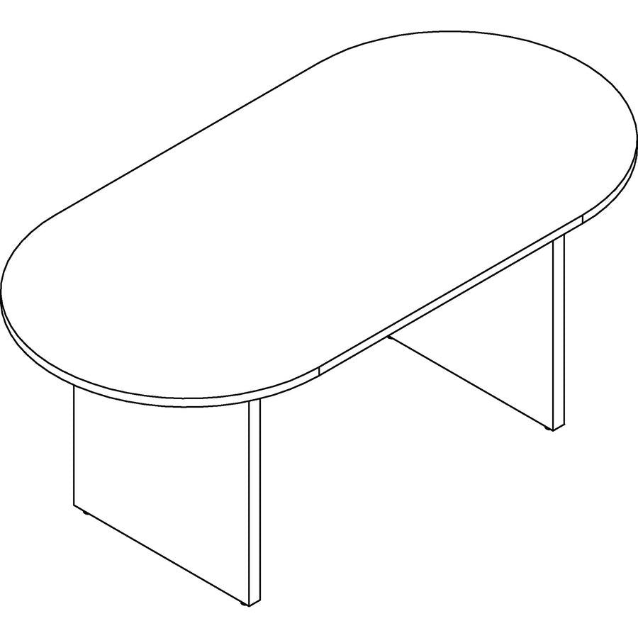 Lorell Prominence 2.0 Racetrack Conference Table - 72'' x 36''29'' Table, 1'' Top, 0.1'' Edge - Material: Particleboard, Thermofused Melamine (TFM) - Finish: Mahogany - Modesty Panel
