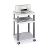 Safco Economy Desk Side Printer/Fax Stand - 100 lb Load Capacity - 2 x Shelf(ves) - 29.3'' Height x 20'' Width x 17.5'' Depth - Floor - Plastic - Light Gray
