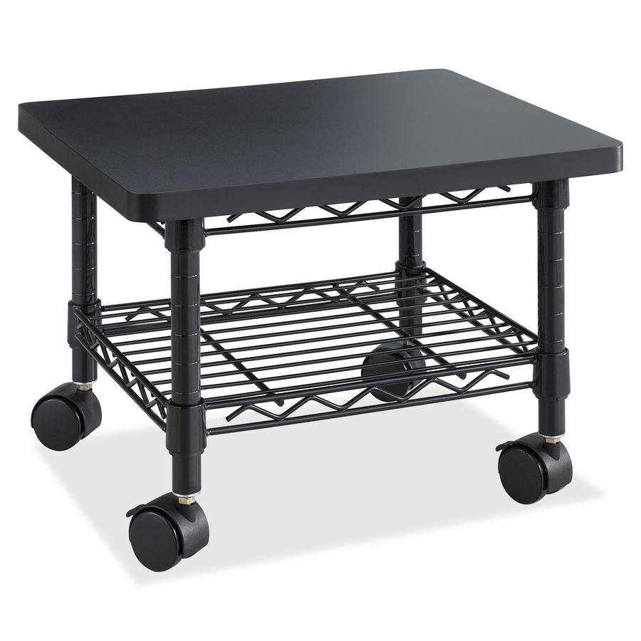 Safco Under Desk Printer/Fax Stand - 300 lb Load Capacity - 13.5'' Height x 19'' Width x 16'' Depth - Floor - Laminate, Powder Coated - Steel - Black