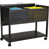 Safco Top Locking Mesh Mobile Tub Files - 4 Casters - 2.50'' Caster Size - Steel - x 33.3'' Width x 17'' Depth x 27'' Height - Black - 1 Each