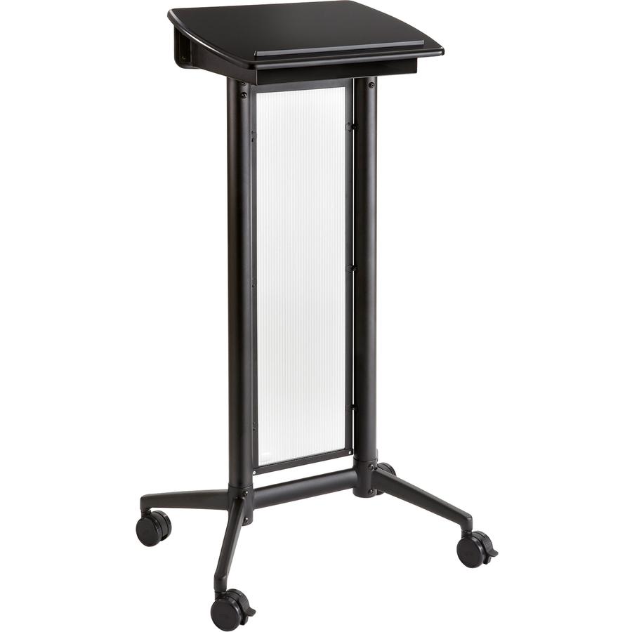Safco Impromptu Lectern - Rectangle Top - 46.50'' Height x 26.50'' Width x 18.75'' Depth - Assembly Required - Black, Powder Coated