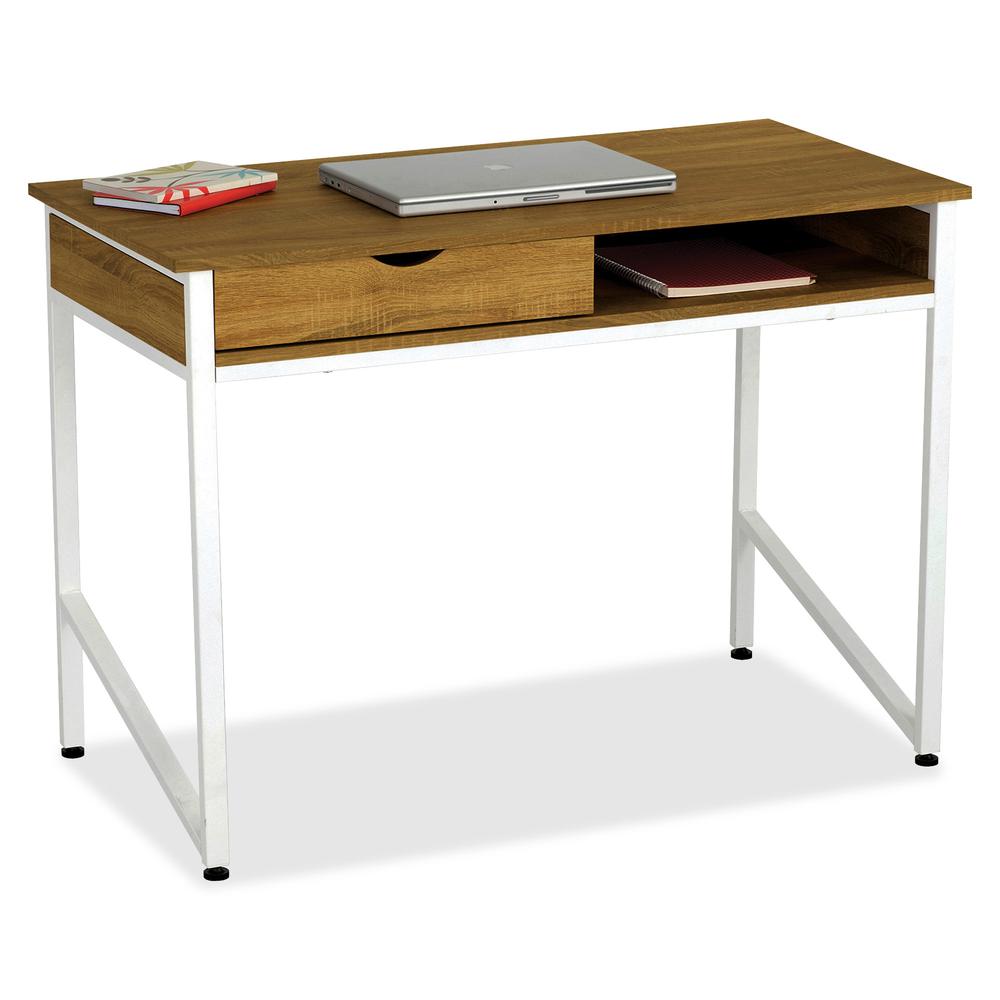 Safco Single Drawer Office Desk - Laminated Rectangle Top - 4 Legs - 43.25'' Table Top Width x 21.63'' Table Top Depth - 30.75'' Height - Assembly Required