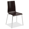Safco Bosk Stack Chair - Espresso Plywood Seat - Espresso Plywood Back - Chrome Plated Steel Frame - Four-legged Base - 2 / Carton