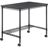 Safco Mobile Wire Desk - Melamine, Black