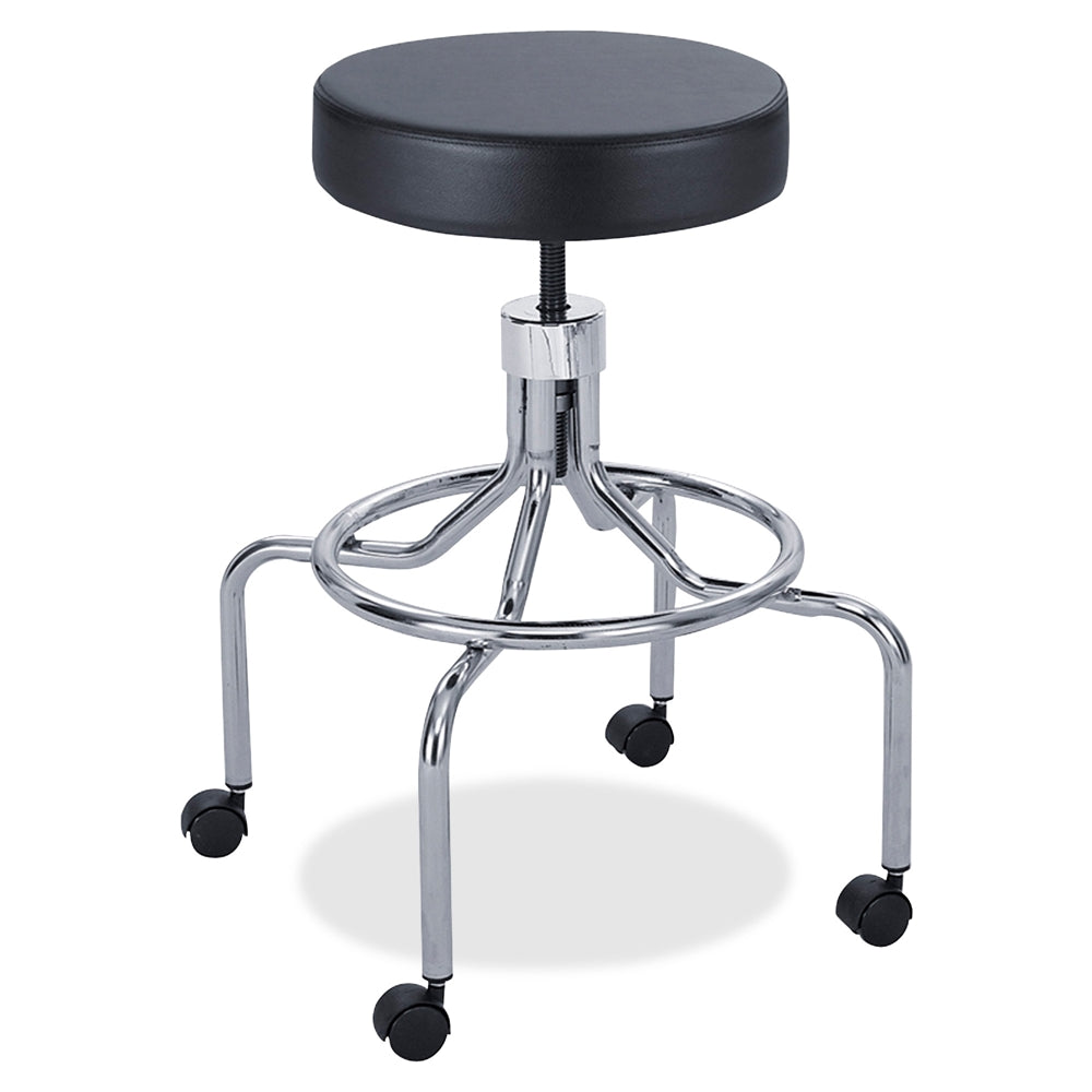 Safco High Base Screw Lift Lab Stool - 250 lb Load Capacity - 25'' x 25'' x 33'' - Black