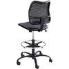 Safco Vue Extended-Height Vinyl Chair - Black Vinyl, Nylon, Polyester Seat - Black Back - 5-star Base - 1 Each