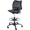 Safco Vue Extended-Height Vinyl Chair - Black Vinyl, Nylon, Polyester Seat - Black Back - 5-star Base - 1 Each