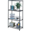 Safco Industrial Wire Shelving - 48'' x 18'' x 72'' - 4 x Shelf(ves) - 1250 lb Load Capacity - Leveling Glide, Dust Proof, Adjustable Leveler, Adjustable Feet - Black - Powder Coated - Steel - Assembly R