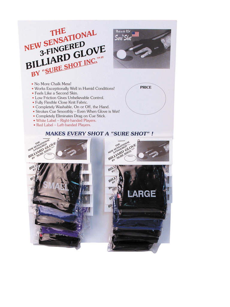 Sure Shot BGLSS12 Billiard Glove - Black/Blue Billiard Gloves