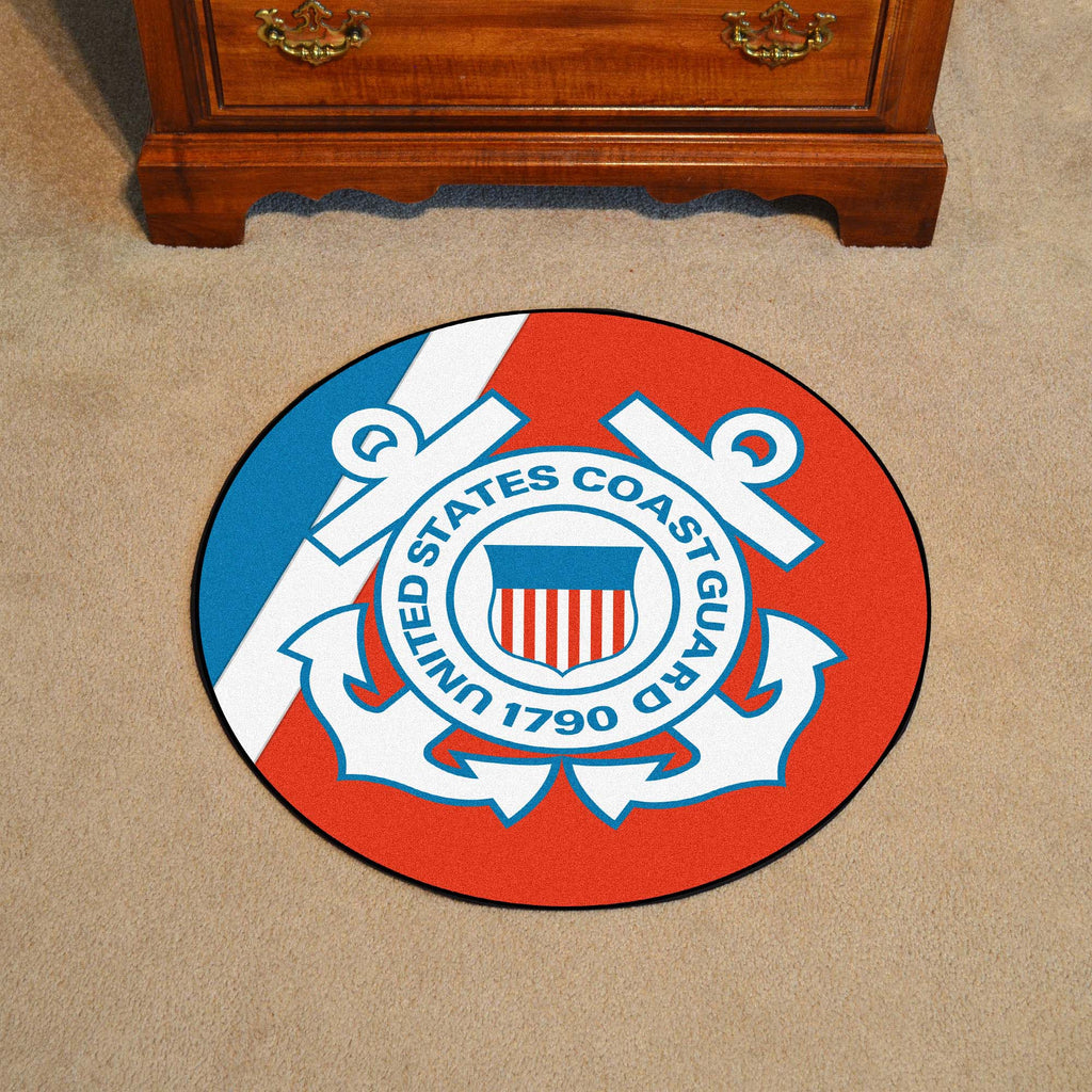 Fanmats - U.S. Coast Guard 44'' Round Mat  44'' diameter