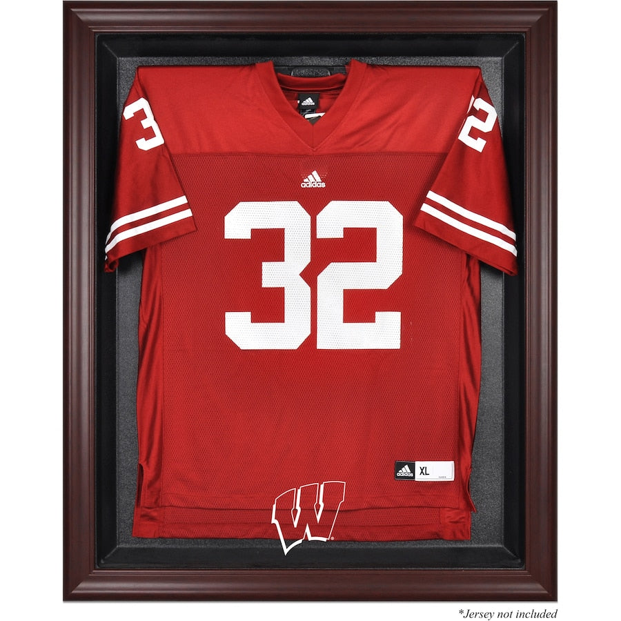 Wisconsin Badgers Mahogany Framed Logo Jersey Display Case
