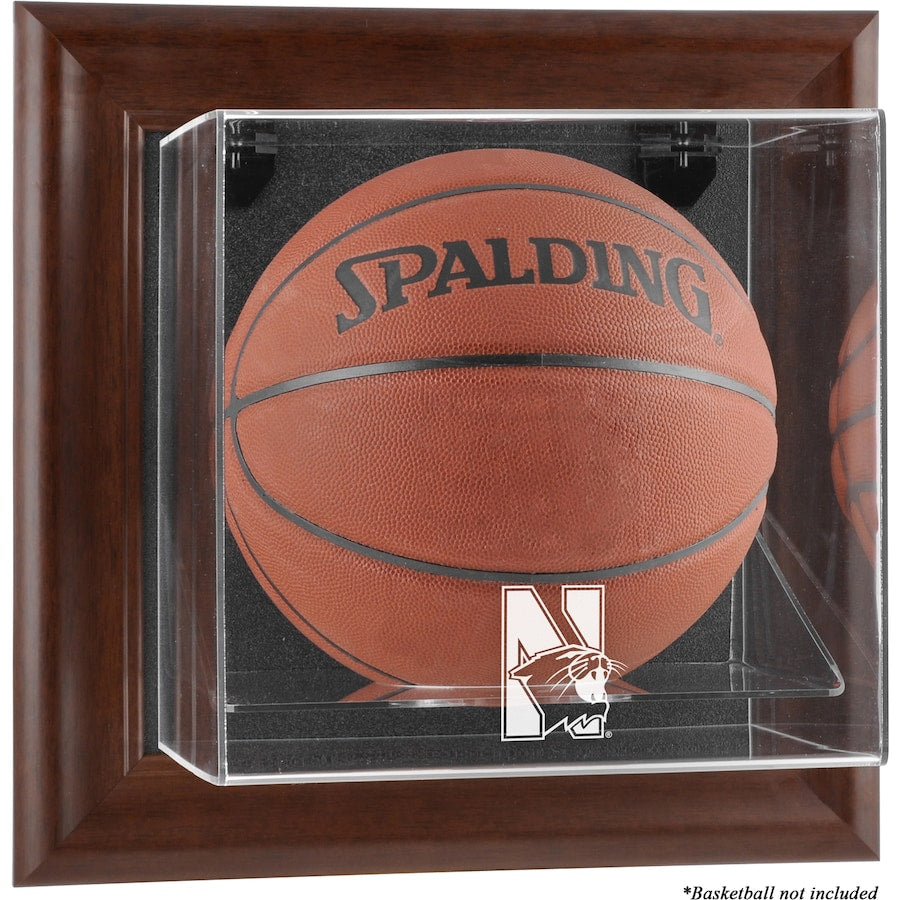 Northwestern Wildcats Brown Framed Wall-Mountable Basketball Display Case
