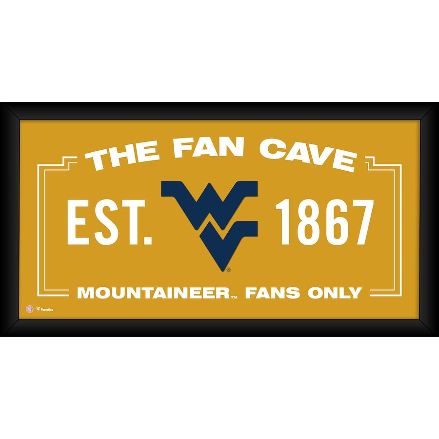 West Virginia Mountaineers Framed 10'' x 20'' Fan Cave Collage