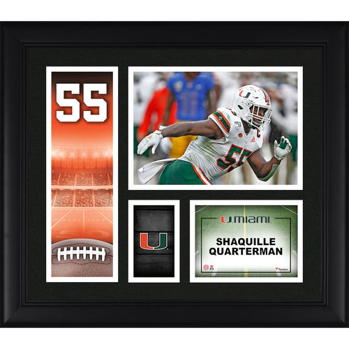 Shaquille Quarterman Miami Hurricanes Framed 15'' x 17'' Player Core Collage
