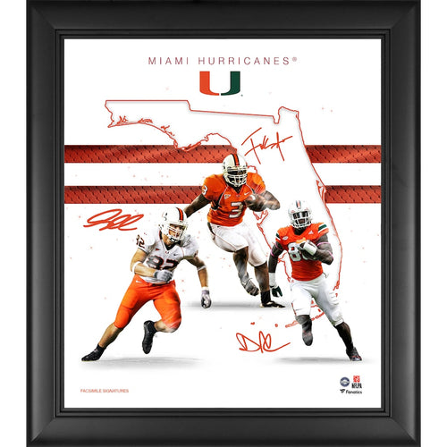 Miami Hurricanes Framed 15'' x 17'' Franchise Foundations Collage