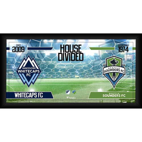 Vancouver Whitecaps FC vs. Seattle Sounders FC Framed 10'' x 20'' House Divided Collage