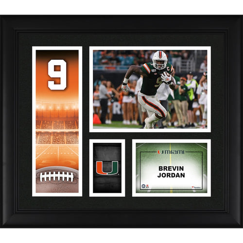 Brevin Jordan Miami Hurricanes Framed 15'' x 17'' Player Core Collage