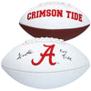 John Metchie Alabama Crimson Tide Autographed White Panel Football with ''Roll Tide'' Inscription