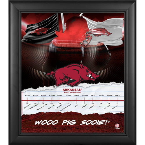 Arkansas Razorbacks Framed 15'' x 17'' 2022 Game Day Schedule Collage