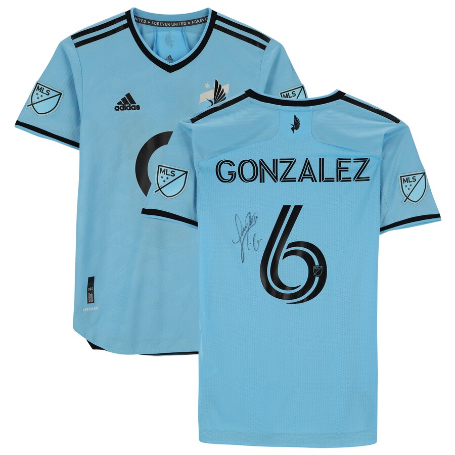 Jonathan Gonzalez Minnesota United FC Autographed Game-Used #6 Blue Jersey from the 2022 MLS Season