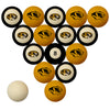 MIZZOU SCHOOL COLOR NUMBERED BILLIARD BALL SET GOLD SOLID/BLACK STRIPE - MIZBBS300N