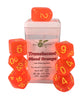Role 4 Initiative - Role 4 Initiative Set Of 7 Dice With Arch D4 Translucent Blood Orange With Yellow