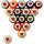 UTAH STANDARD COLOR NUMBERED BILLIARD BALL SET STANDARD COLOR BILLIARD BALL SET - UTABBSSTD