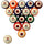 VIRGINIA STANDARD COLOR NUMBERED BILLIARD BALL SET STANDARD COLOR BILLIARD BALL SET - UVABBSSTD