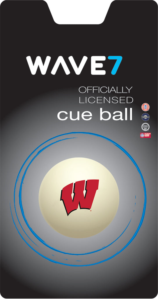 WISCONSIN CUE BALL WHITE - UWIBBC100X