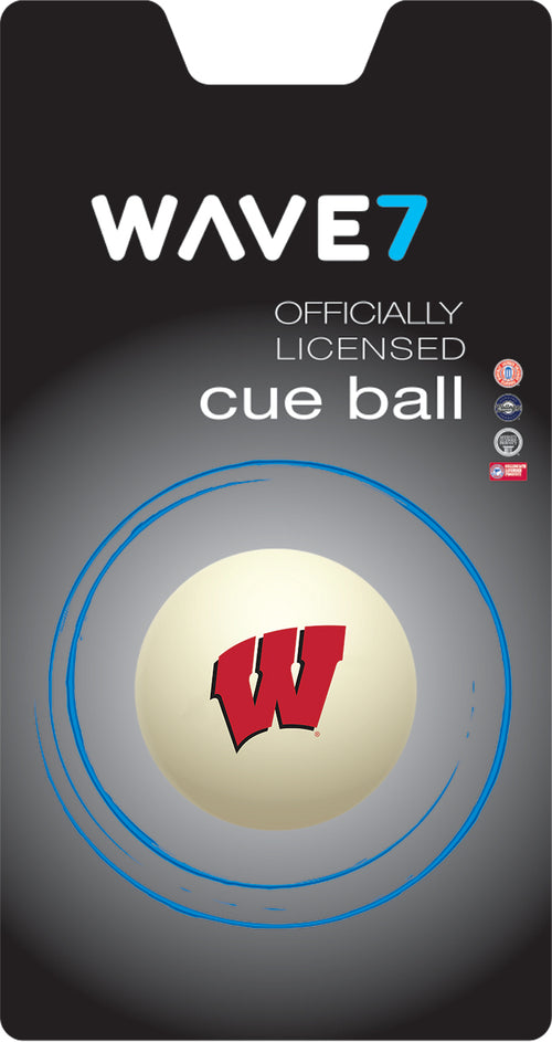 WISCONSIN CUE BALL WHITE - UWIBBC100X