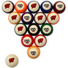 WISCONSIN STANDARD COLOR NUMBERED BILLIARD BALL SET STANDARD COLOR BILLIARD BALL SET - UWIBBSSTD