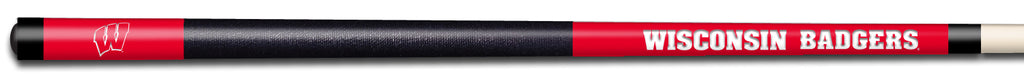 WISCONSIN COLOR ENGRAVED BILLIARD CUE WHITE / RED - UWIBCE931
