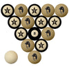 VANDERBILT SCHOOL COLOR NUMBERED BILLIARD BALL SET GOLD SOLID/BLACK STRIPE - VANBBS100N