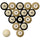 VANDERBILT SCHOOL COLOR NUMBERED BILLIARD BALL SET GOLD SOLID/BLACK STRIPE - VANBBS100N