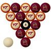 VIRGINIA TECH SCHOOL COLOR NUMBERED BILLIARD BALL SET MAROON SOLID/ORANGE STRIPE - VATBBS200N