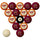 VIRGINIA TECH SCHOOL COLOR NUMBERED BILLIARD BALL SET MAROON SOLID/ORANGE STRIPE - VATBBS200N