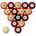 VIRGINIA TECH SCHOOL COLOR NUMBERED BILLIARD BALL SET MAROON SOLID/ORANGE STRIPE - VATBBS200N