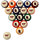 VIRGINIA TECH STANDARD COLOR NUMBERED BILLIARD BALL SET STANDARD COLOR BILLIARD BALL SET - VATBBSSTD