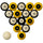WICHITA STATE SCHOOL COLOR NUMBERED BILLIARD BALL SET YELLOW SOLID/BLACK STRIPE - WSTBBS100N