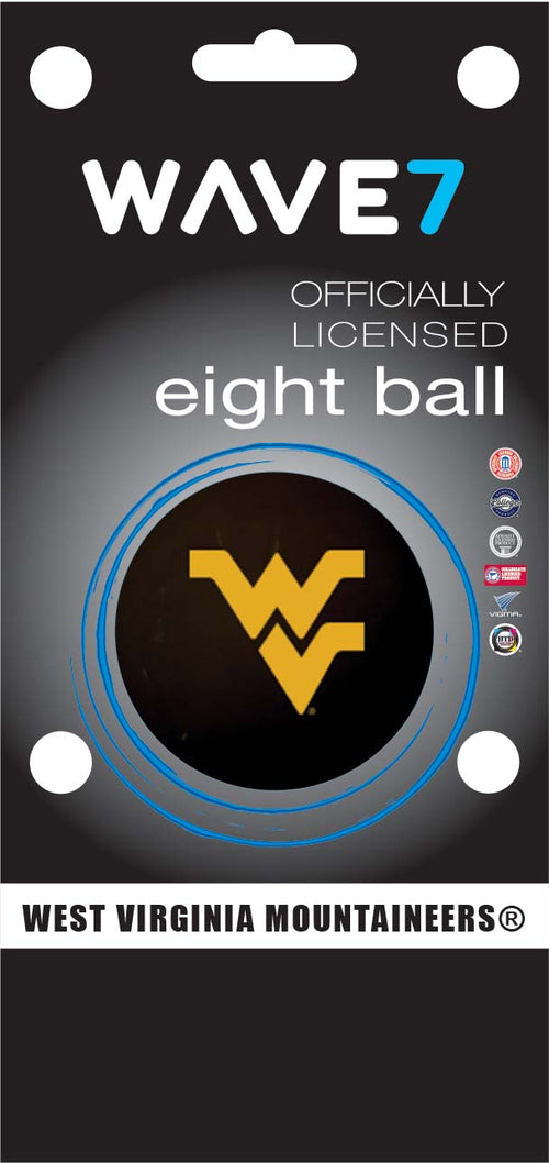 WEST VIRGINIA EIGHT BALL BLACK - WVUBBE200
