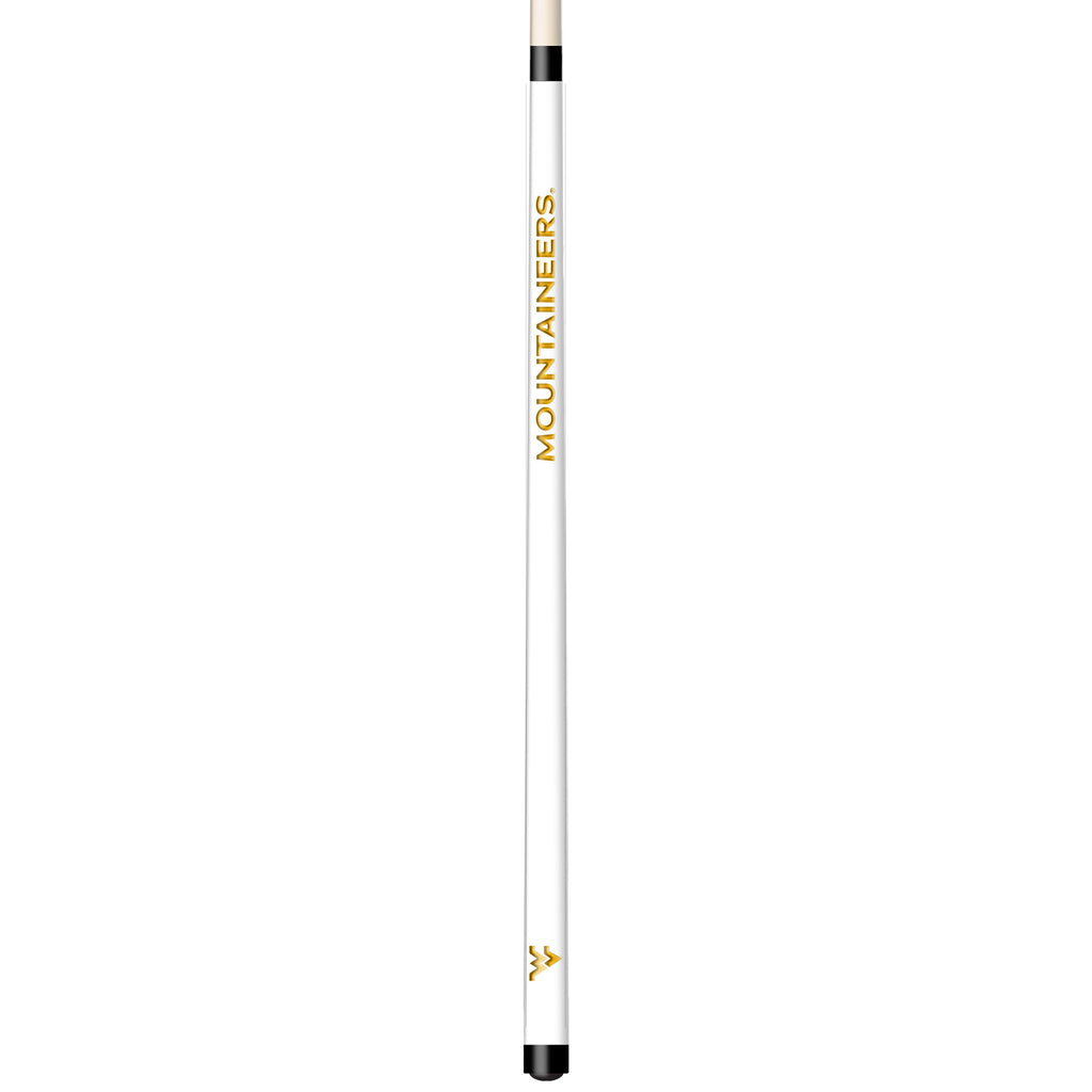 WEST VIRGINIA ENGRAVED BILLIARD CUE WHITE / GOLD - WVUBCE102-JR