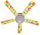 Ceiling Fan Designers 52FAN-IMA-FPBY Flower Power Butterflies Yellow Ceiling Fan 52 In.