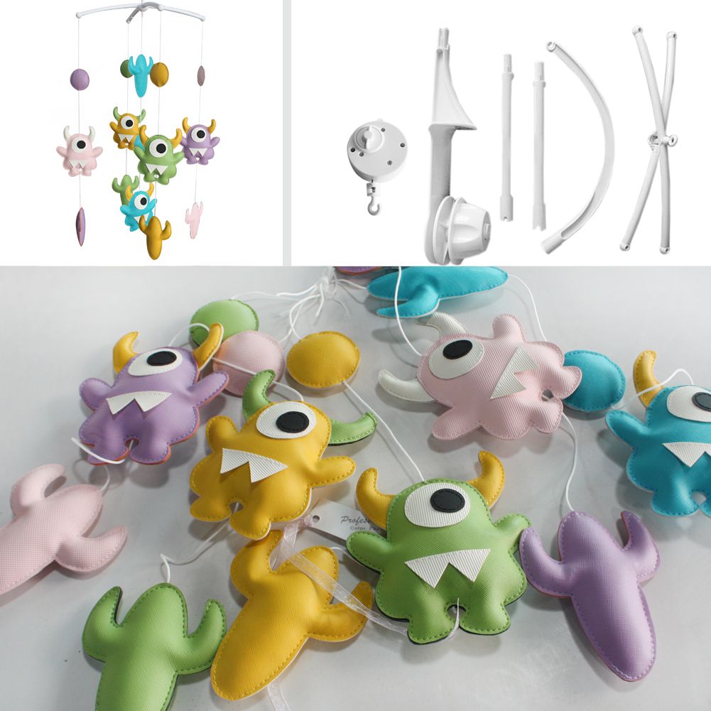 PANDA SUPERSTORE - Colorful Cartoon Monster Baby Musical Crib Toys Nursery Room Crib Mobile Halloween Decor