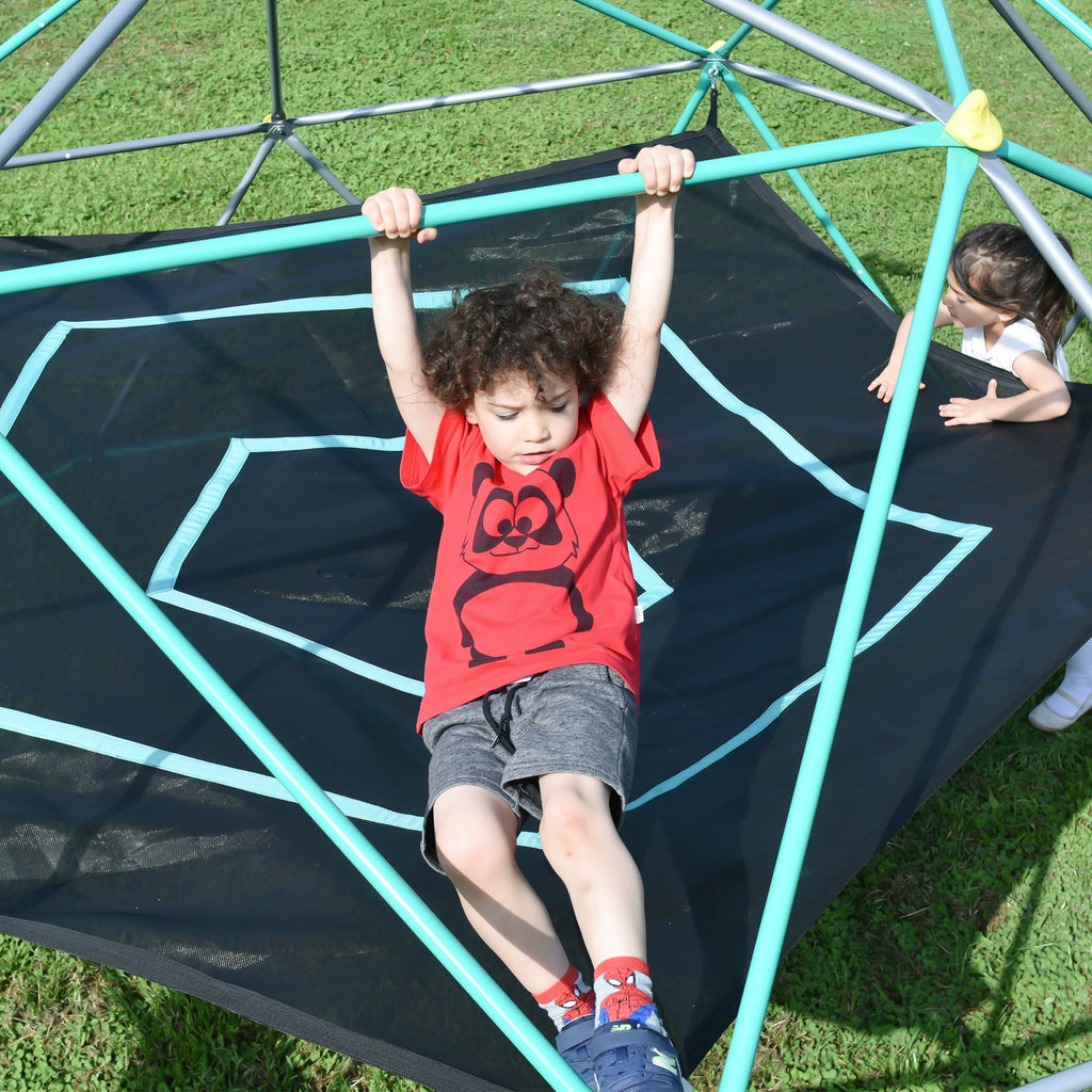 Yeah Depot - 13ft Geometric Dome Climber Play Center, Kids Climbing Dome Tower with Hammock, Rust & UV Resistant Steel Supporting 1000 LBS
