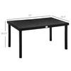 Yeah Depot - Outsunny Outdoor Dining Table for 6 Person, Rectangular Patio Table, Aluminum Metal Legs for Garden, Lawn, Patio, Woodgrain Black