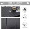 Yeah Depot - Outsunny Outdoor Dining Table for 6 Person, Rectangular Patio Table, Aluminum Metal Legs for Garden, Lawn, Patio, Woodgrain Black