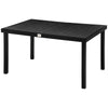 Yeah Depot - Outsunny Outdoor Dining Table for 6 Person, Rectangular Patio Table, Aluminum Metal Legs for Garden, Lawn, Patio, Woodgrain Black